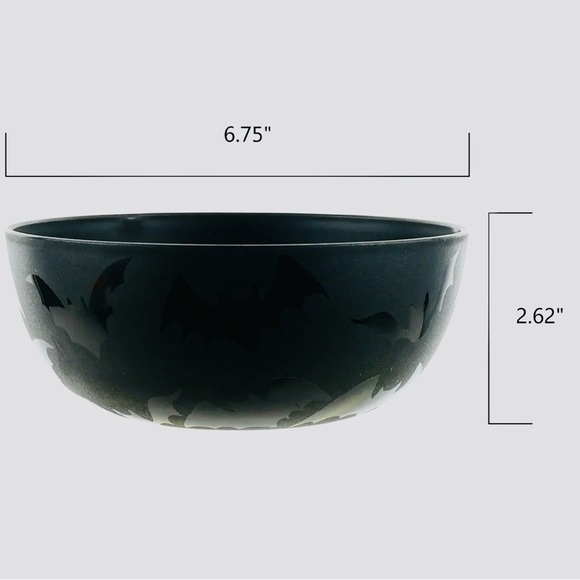 New Haunted Elegance Etched Black Bat Dinnerware 3-Piece Set - Picture 13 of 16